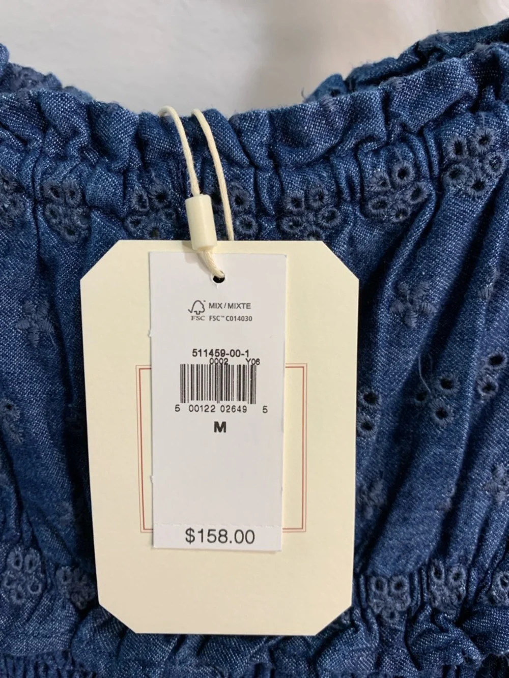 GAP Blue Eyelet Smocked Maxi Dress - Picture 11 of 11